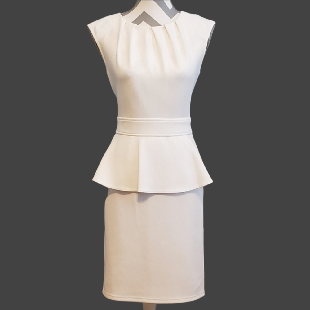 Elegant White Peplum Dress